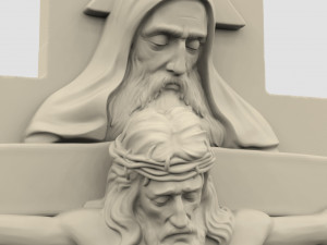 STL CNC Router file 3dprintable Catholic Cross Jesus 3D 프린트 모델