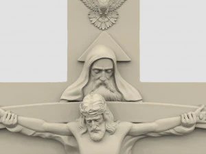 STL CNC Router file 3dprintable Catholic Cross Jesus 3D Print Model