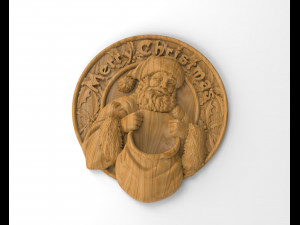 STL CNC Router file 3dprintable Merry Christmas Santa Decor 3D Print Model