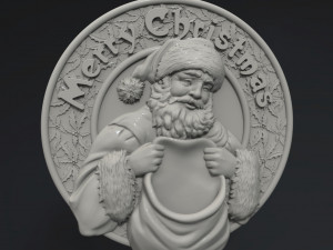 STL CNC Router file 3dprintable Merry Christmas Santa Decor 3D Print Model