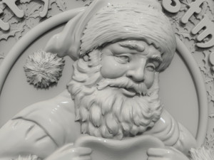 STL CNC Router file 3dprintable Merry Christmas Santa Decor 3D Print Model