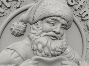STL CNC Router file 3dprintable Merry Christmas Santa Decor 3D Print Model