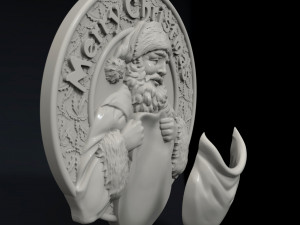 STL CNC Router file 3dprintable Merry Christmas Santa Decor 3D Print Model