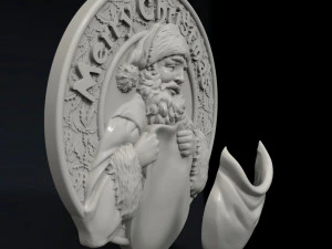 STL CNC Router file 3dprintable Merry Christmas Santa Decor 3D Print Model