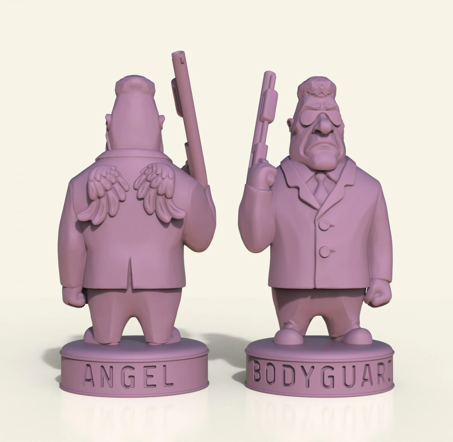 STL CNC Router file 3dprintable Angel Bodyguard Statuette 3D Print Model .c4d .max .obj .3ds .fbx .stl .blend 