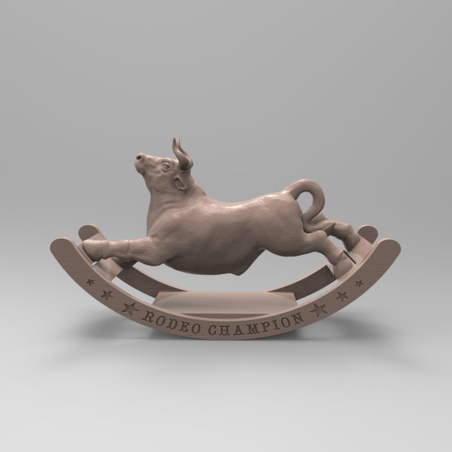 STL CNC Router file 3dprintable Rocking Bull 3Dプリントモデル .c4d .max .obj .3ds .fbx .stl .blend 
