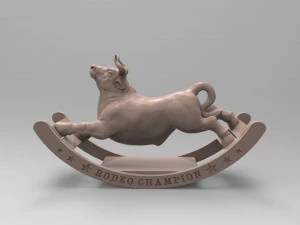 एसटीएल सीएनसी राउटर फ़ाइल 3डीप्रिंट योग्य रॉकिंग बुल 3D प्रिंट मॉडल