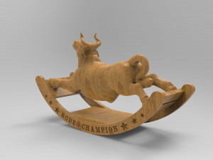 STL CNC Router file 3dprintable Rocking Bull 3Dプリントモデル