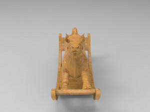 STL CNC Router file 3dprintable Rocking Bull 3Dプリントモデル