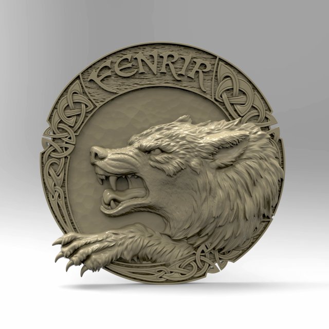 STL CNC Router file 3dprintable Fenrir Wolf by Scandinavian Mythology 3D 打印模型 .c4d .max .obj .3ds .fbx .stl .blend 