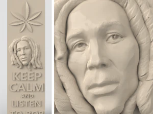 STL CNC 라우터 파일 3d 인쇄 가능 Bob Marley - 침착함을 유지하고 Bob의 말을 들어보세요 3D 프린트 모델