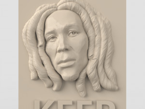 STL CNC Router file 3dprintable Bob Marley - Keep Calm and Listen to Bob Modelo de Impressão 3D