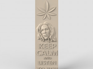 STL CNC Router file 3dprintable Bob Marley - Keep Calm and Listen to Bob Modelo de Impressão 3D