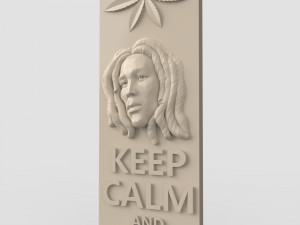 STL CNC Router file 3dprintable Bob Marley - Keep Calm and Listen to Bob Modelo de Impressão 3D