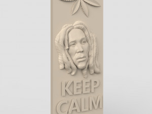 STL CNC Router file 3dprintable Bob Marley - Keep Calm and Listen to Bob Modelo de Impressão 3D