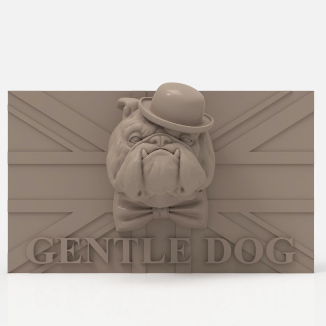STL CNC Router file 3dprintable Gentledog Panel 3D Print Model .c4d .max .obj .3ds .fbx .stl .blend 