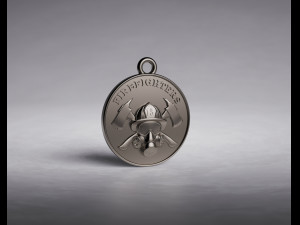 STL CNC Router file 3dprintable Firefighters Pendant Modelo de Impressão 3D