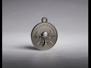 STL CNC Router file 3dprintable Firefighters Pendant 3D Print Model