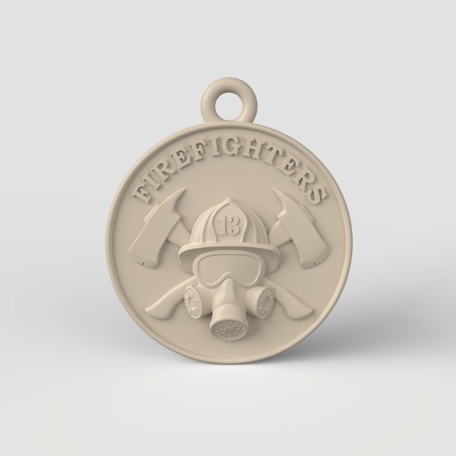 STL CNC Router file 3dprintable Firefighters Pendant Modelo de Impressão 3D .c4d .max .obj .3ds .fbx .stl .blend 