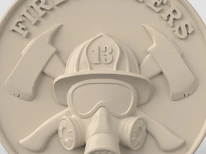 STL CNC Router file 3dprintable Firefighters Pendant 3D Print Model