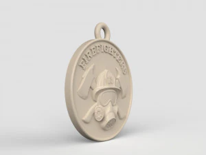 STL CNC Router file 3dprintable Firefighters Pendant 3D Print Model