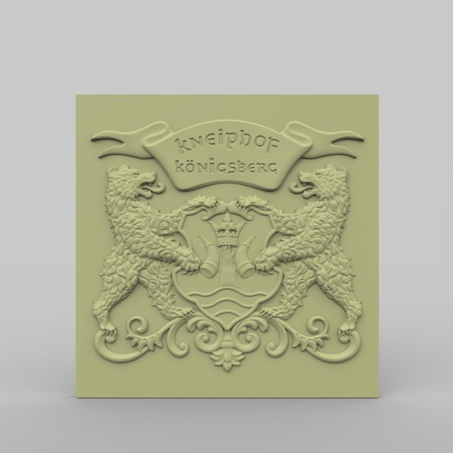 STL CNC Router file 3dprintable Middle Ages City Emblem - Konigsberg 3D Print Model .c4d .max .obj .3ds .fbx .stl .blend 