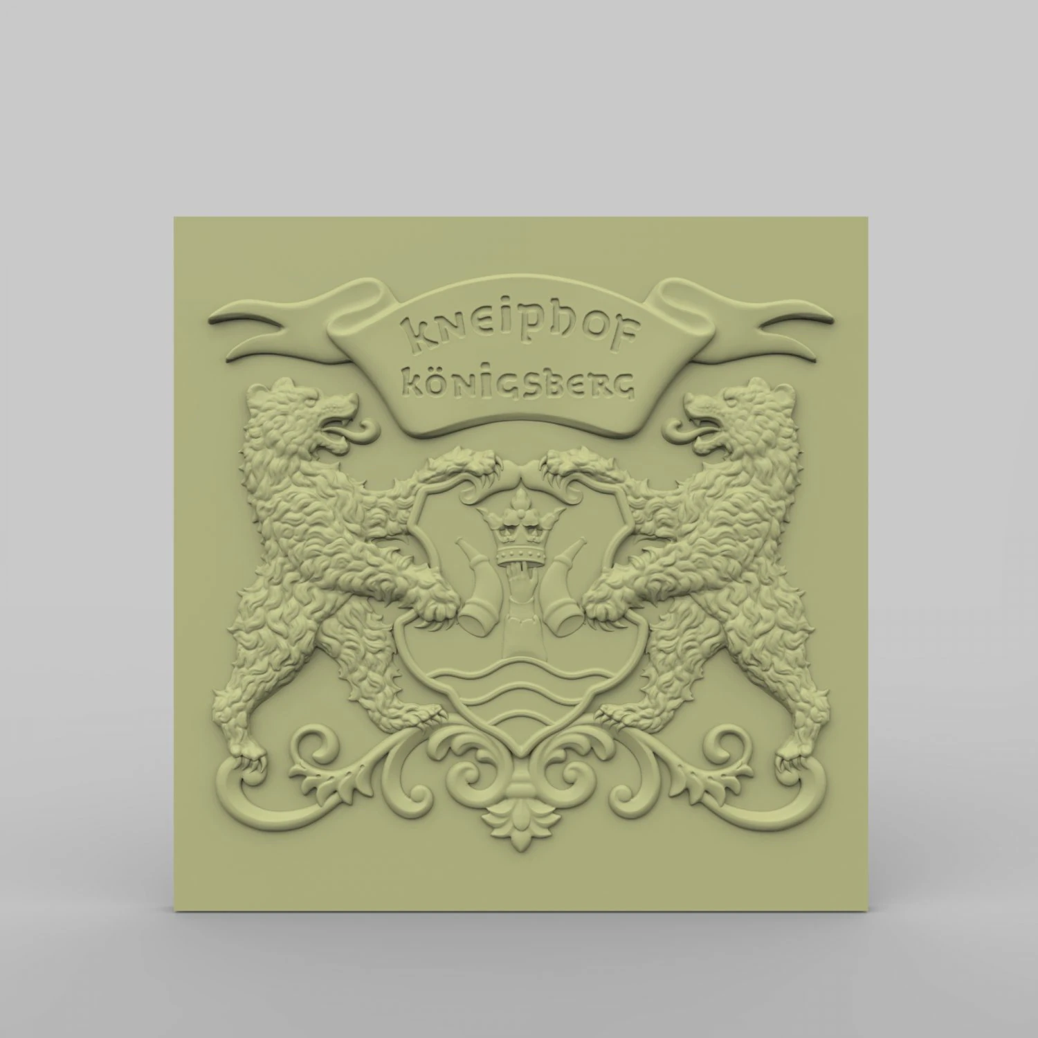 STL CNC ルーター ファイル 3d プリント可能な中世の市章 - ケーニヒスベルク 3Dプリントモデル .c4d .max .obj .3ds .fbx .stl .blend 