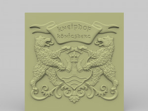 STL CNC Router file 3dprintable Middle Ages City Emblem - Konigsberg 3D Baskı Modeli