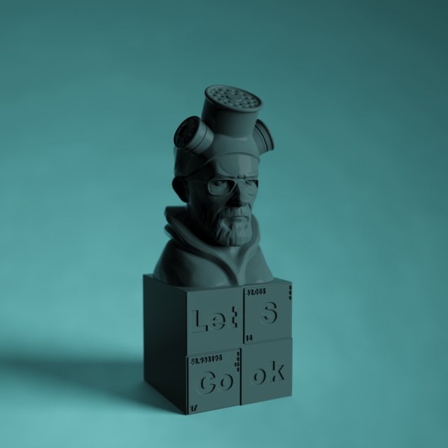 STL CNC Router file 3dprintable Statuette Heisenberg Lets Cook 3D 打印模型 .c4d .max .obj .3ds .fbx .stl .blend 