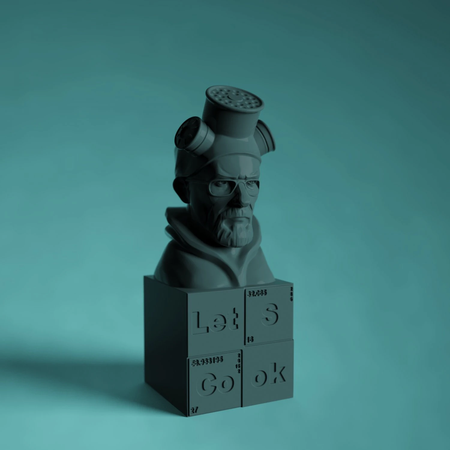 STL CNC Router file 3dprintable Statuette Heisenberg Lets Cook 3D Print Model .c4d .max .obj .3ds .fbx .stl .blend 