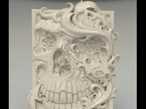 File STL del router CNC Pannello teschio gotico stampabile in 3D Modello di stampa 3D