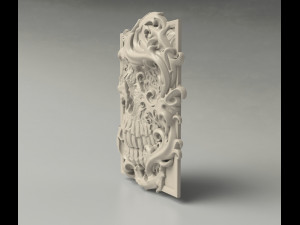 STL CNC Router file 3dprintable Gothic Skull panel 3D Print Model