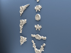STL CNC Router file 3dprintable Classic Furniture fretwork relief Set 2 3D 프린트 모델