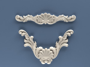 STL CNC Router file 3dprintable Classic Furniture fretwork relief Set 2 3D 프린트 모델