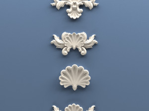 STL CNC Router file 3dprintable Classic Furniture fretwork relief Set 2 3D 프린트 모델