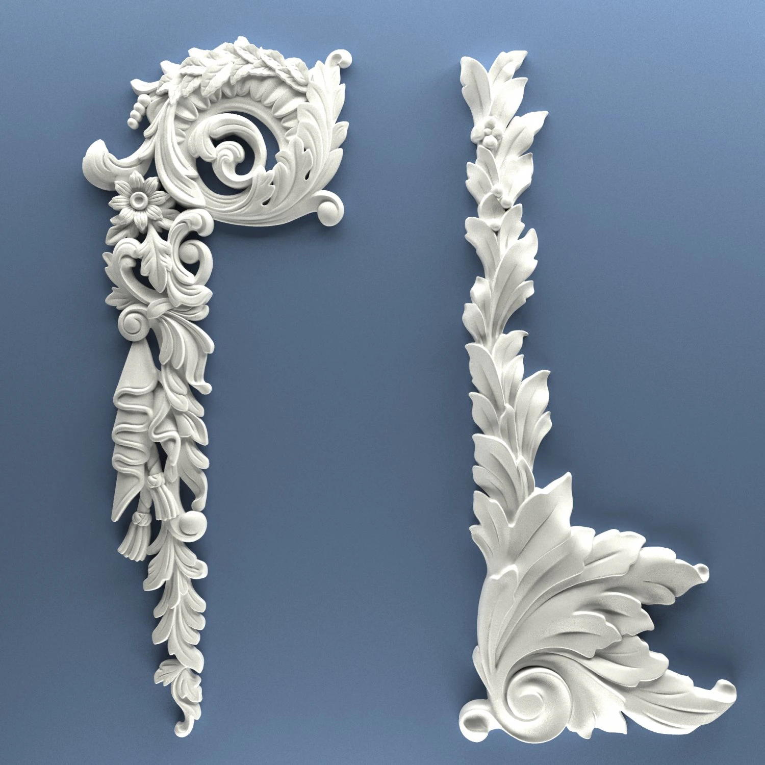 STL CNC Router file 3dprintable Classic Furniture fretwork relief Set 3 3D Print Model .c4d .max .obj .3ds .fbx .stl .blend 