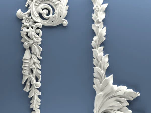 STL CNC-routerbestand 3dprintbaar klassiek meubilair lijstwerk reli&euml;fset 3 3D printmodel