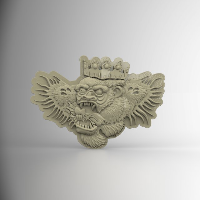 STL CNC Router file 3dprintable Tatoo Gorilla 3D Принт Модель .c4d .max .obj .3ds .fbx .stl .blend 