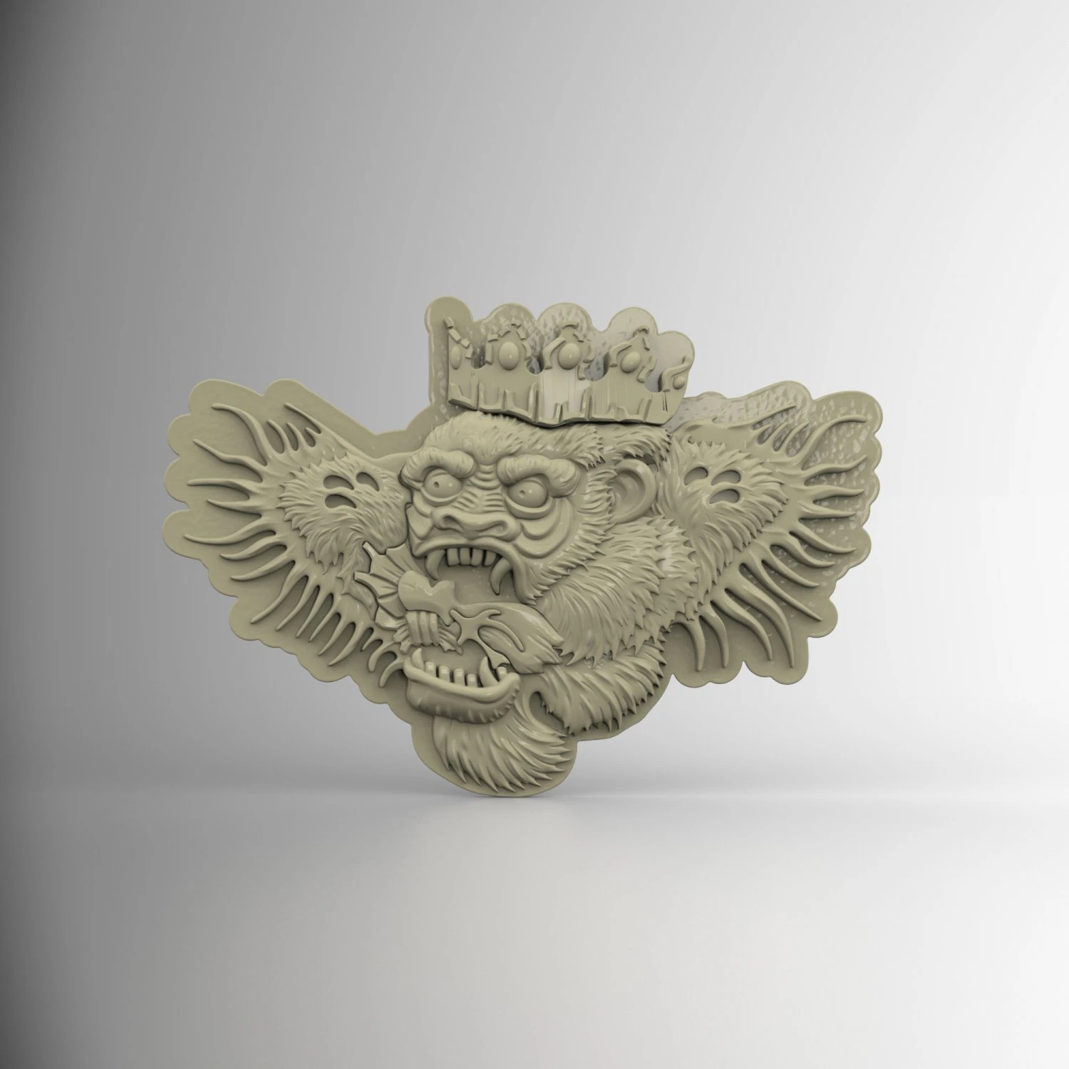 STL CNC Router file 3dprintable Tatoo Gorilla 3D Print Model .c4d .max .obj .3ds .fbx .stl .blend 