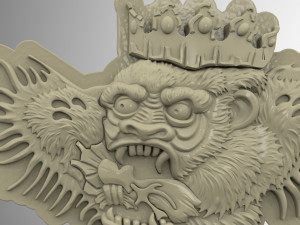 STL CNC Router file 3dprintable Tatoo Gorilla 3D Принт Модель