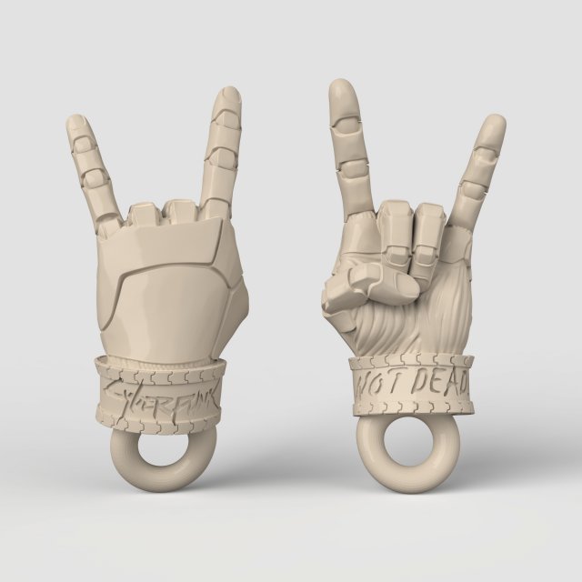 STL CNC Router file 3dprintable Pendant Cyberpunk Not Dead 3D Print Model .c4d .max .obj .3ds .fbx .stl .blend 