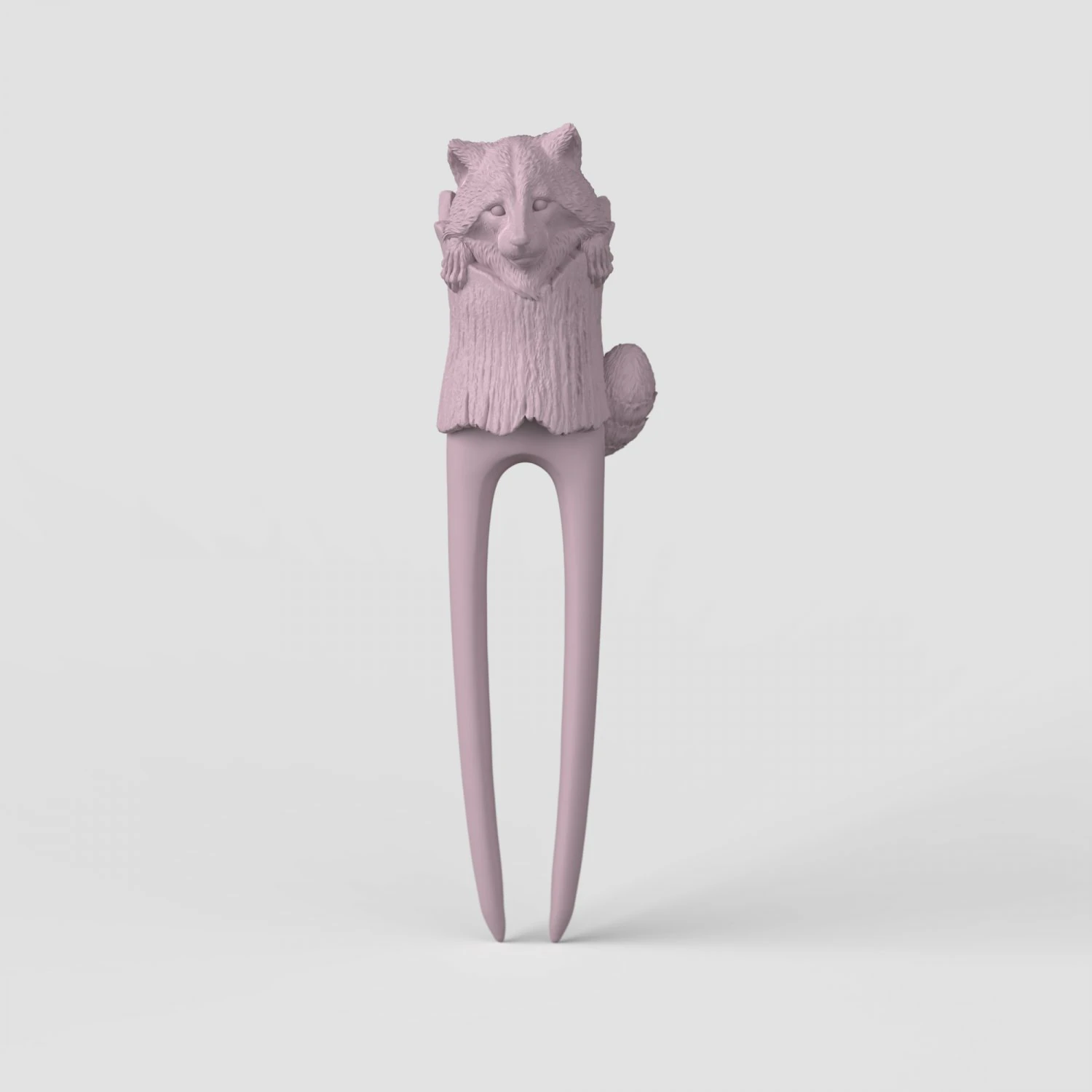 STL CNC Router file 3dprintable Hairpin Raccoone 3D Print Model .c4d .max .obj .3ds .fbx .stl .blend 