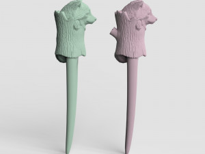 STL CNC Router file 3dprintable Hairpin Raccoone 3D Print Model
