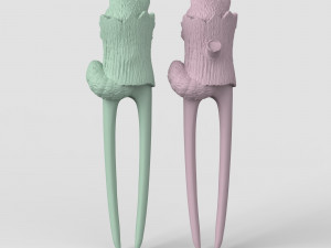 STL CNC Router file 3dprintable Hairpin Raccoone 3D Print Model