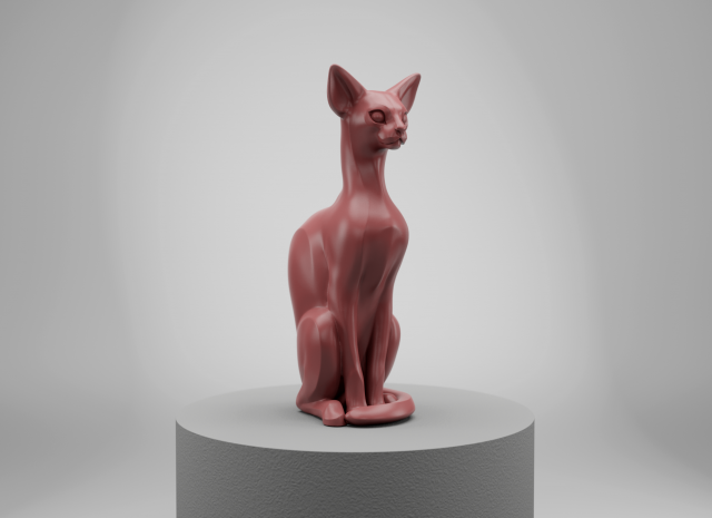 STL CNC Router file 3dprintable Cat Sphinx 3D Print Model .c4d .max .obj .3ds .fbx .stl .blend 