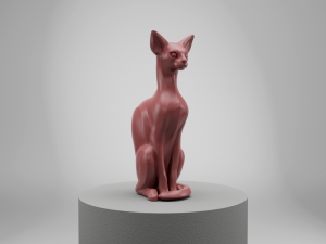 STL CNC Router file 3dprintable Cat Sphinx 3D Baskı Modeli
