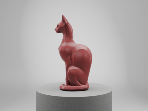 STL CNC Router file 3dprintable Cat Sphinx 3D Print Model