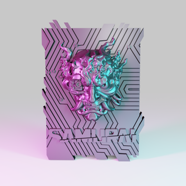 STL CNC Router file 3dprintable Cyberpunk Samurai 3D 프린트 모델 .c4d .max .obj .3ds .fbx .stl .blend 