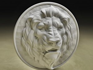 STL CNC Router file 3dprintable STL Lion bas relief Model do druku 3D