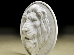 STL CNC Router file 3dprintable STL Lion bas relief Model do druku 3D